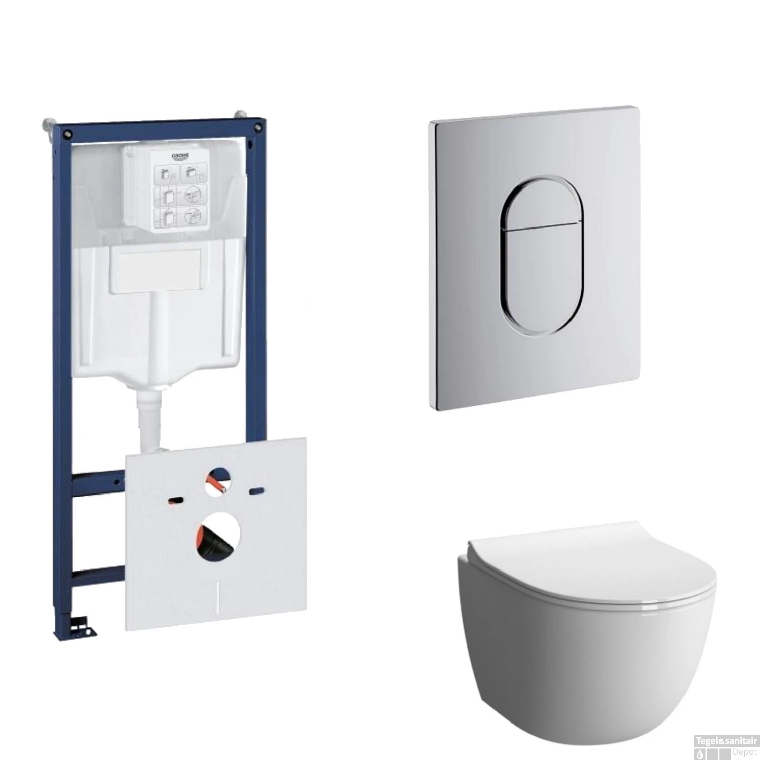 Grohe Rapid SL Toiletset Set15 B&W Zero Rim-ex Met Grohe Arena Of Skate Drukplaat 10 Grohe Rapid SL Toiletset Set15 B&W Zero Rim-ex Met Grohe Arena Of Skate Drukplaat - Afbeelding 10
