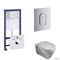 Grohe Rapid SL Toiletset Set17 Gustavsberg Saval Vlakspoel Met Grohe Arena Of Skate Drukplaat -Thuis Badkamer toiletset grohe rapid sl set17 shop 1