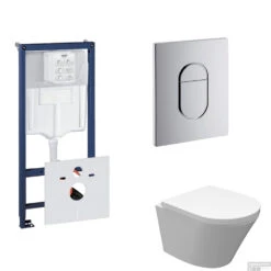Grohe Rapid SL Toiletset Set18 Wiesbaden Vesta Junior Rimless 47 Cm Met Grohe Arena Of Skate Drukplaat -Thuis Badkamer toiletset grohe rapid sl set18 shop 1