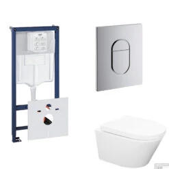 Grohe Rapid SL Toiletset Set24 Wiesbaden Vesta Rimless 52 Cm Met Grohe Arena Of Skate Drukplaat -Thuis Badkamer toiletset grohe rapid sl set24 shop 2