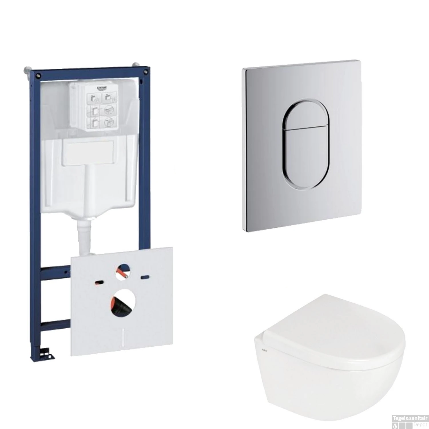 Grohe Rapid SL Toiletset Set28 B&W Zero Compact 49.5cm Met Grohe Arena Of Skate Drukplaat 7 Grohe Rapid SL Toiletset Set28 B&W Zero Compact 49.5cm Met Grohe Arena Of Skate Drukplaat - Afbeelding 7