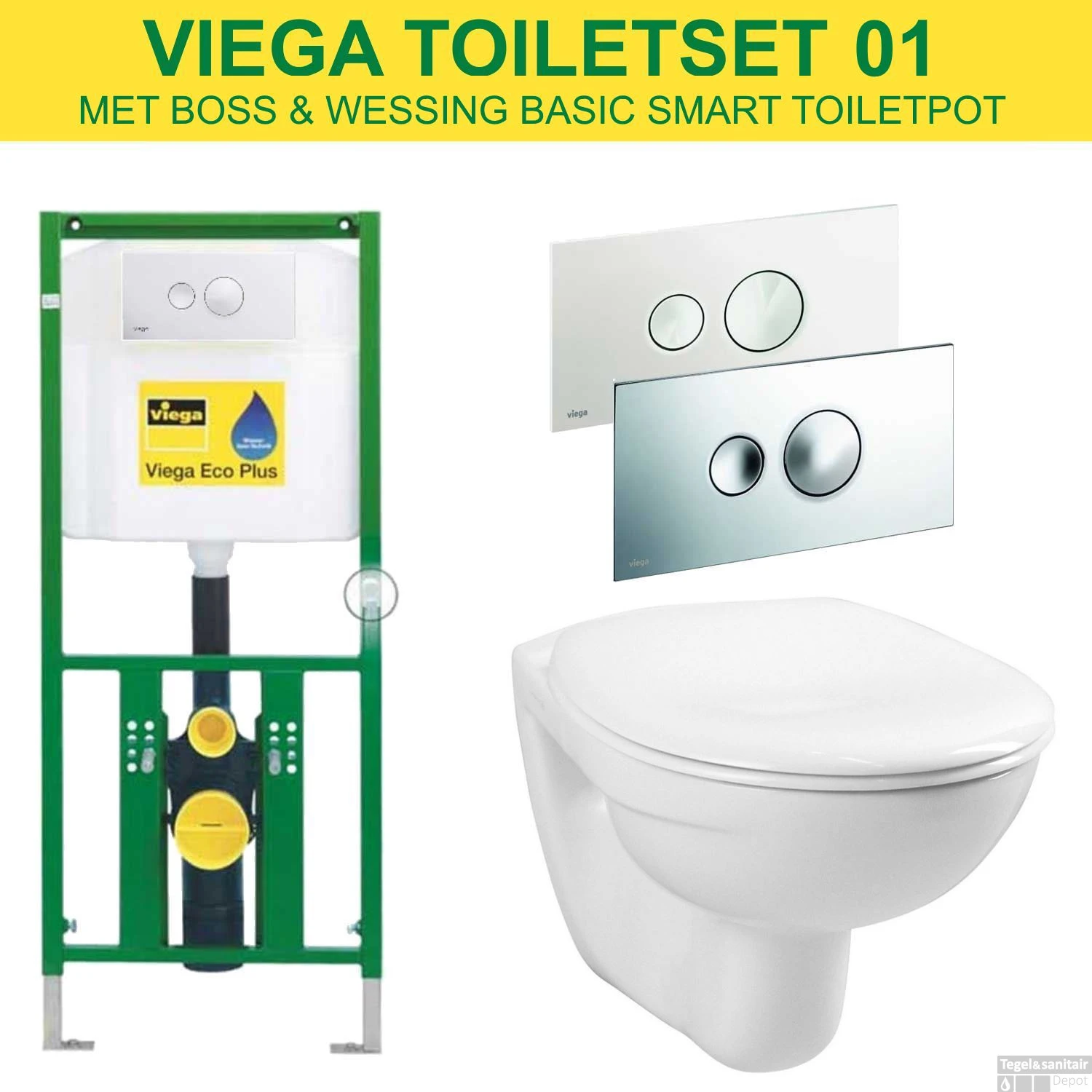 Viega EcoPlus Toiletset Set01 B&W Basic Smart Met Visign For Style 10 Drukplaat 1 Viega EcoPlus Toiletset Set01 B&W Basic Smart Met Visign For Style 10 Drukplaat