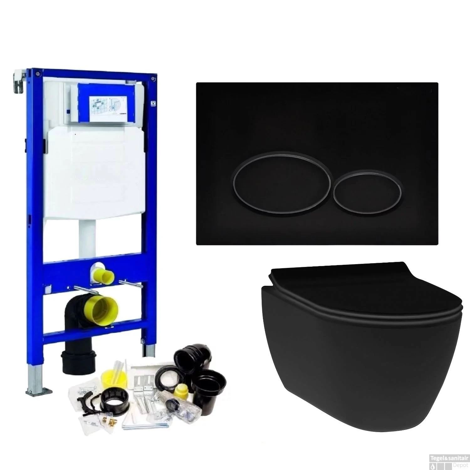 Geberit UP320 Toiletset Set13 Idevit Alfa Matzwart Randloos Met Matzwarte Drukplaat 9 Geberit UP320 Toiletset Set13 Idevit Alfa Matzwart Randloos Met Matzwarte Drukplaat - Afbeelding 9