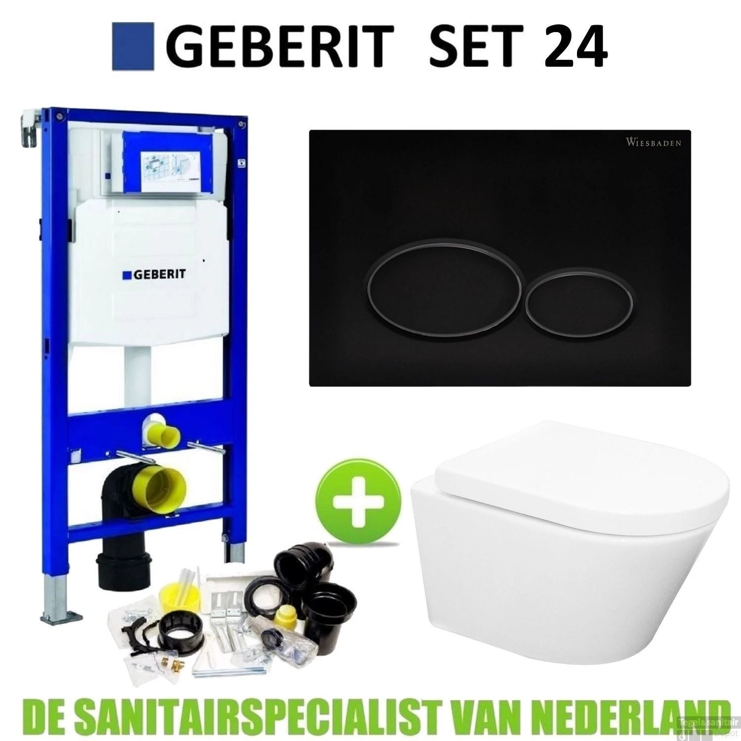 Geberit UP320 Toiletset Compleet | Inbouwreservoir | Wandcloset Wiesbaden Vesta Randloos 52cm | Set24 Met Drukplaat 1 Geberit UP320 Toiletset Compleet | Inbouwreservoir | Wandcloset Wiesbaden Vesta Randloos 52cm | Set24 Met Drukplaat