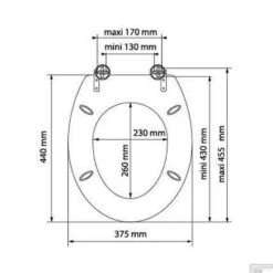 Toiletzitting Allibert Decor Orchidee 37,3x5,6x44,8 Cm MDF Inox Scharnieren -Thuis Badkamer toiletzitting allibert decor new york tech 1