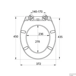 Toiletzitting Allibert Mila Afklikbaar 37,2x5,2x45 Cm Soft-Close Kunststof Wit -Thuis Badkamer toiletzitting allibert mila glanzend wit tech