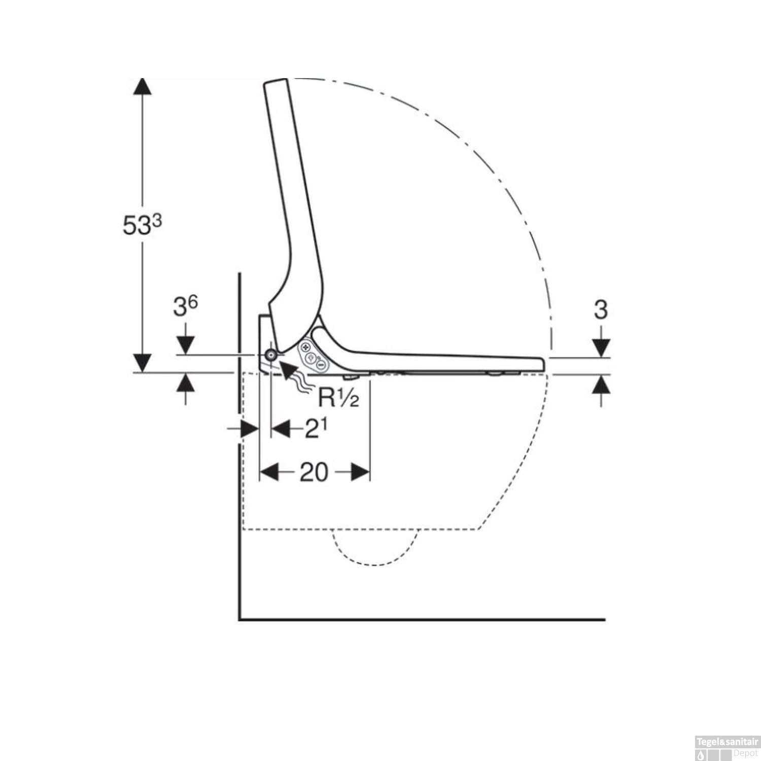 Toiletzitting Met Onderdouche Geberit AquaClean Tuma Classic Alpien Wit 5 Toiletzitting Met Onderdouche Geberit AquaClean Tuma Classic Alpien Wit - Afbeelding 5