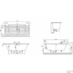 Villeroy & Boch O.Novo Bad Rechthoek Duo 180x80 Cm Wit 5 Villeroy & Boch O.Novo Bad Rechthoek Duo 180x80 Cm Wit -Thuis Badkamer uba180cas2v01 techtekening