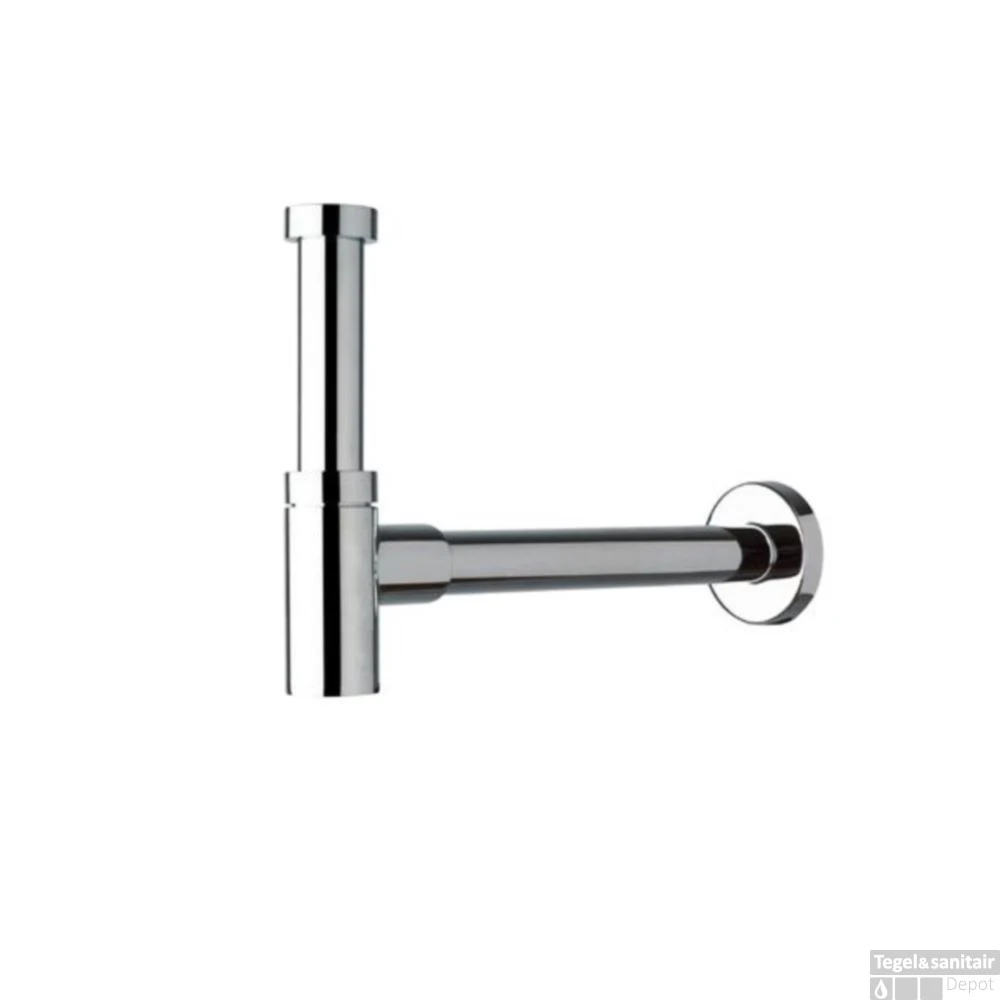 Sifon Mini Met Muurbuis 25cm 5/4" Met Rozet Chroom 1 Sifon Mini Met Muurbuis 25cm 5/4" Met Rozet Chroom