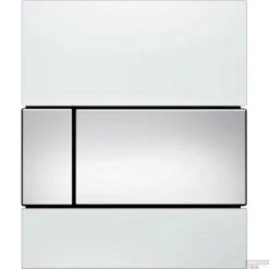 Urinoir Bedieningsplaat TECE Square Glas Wit 10,4x12,4 Cm (met Glanzend Chromen Toetsen)