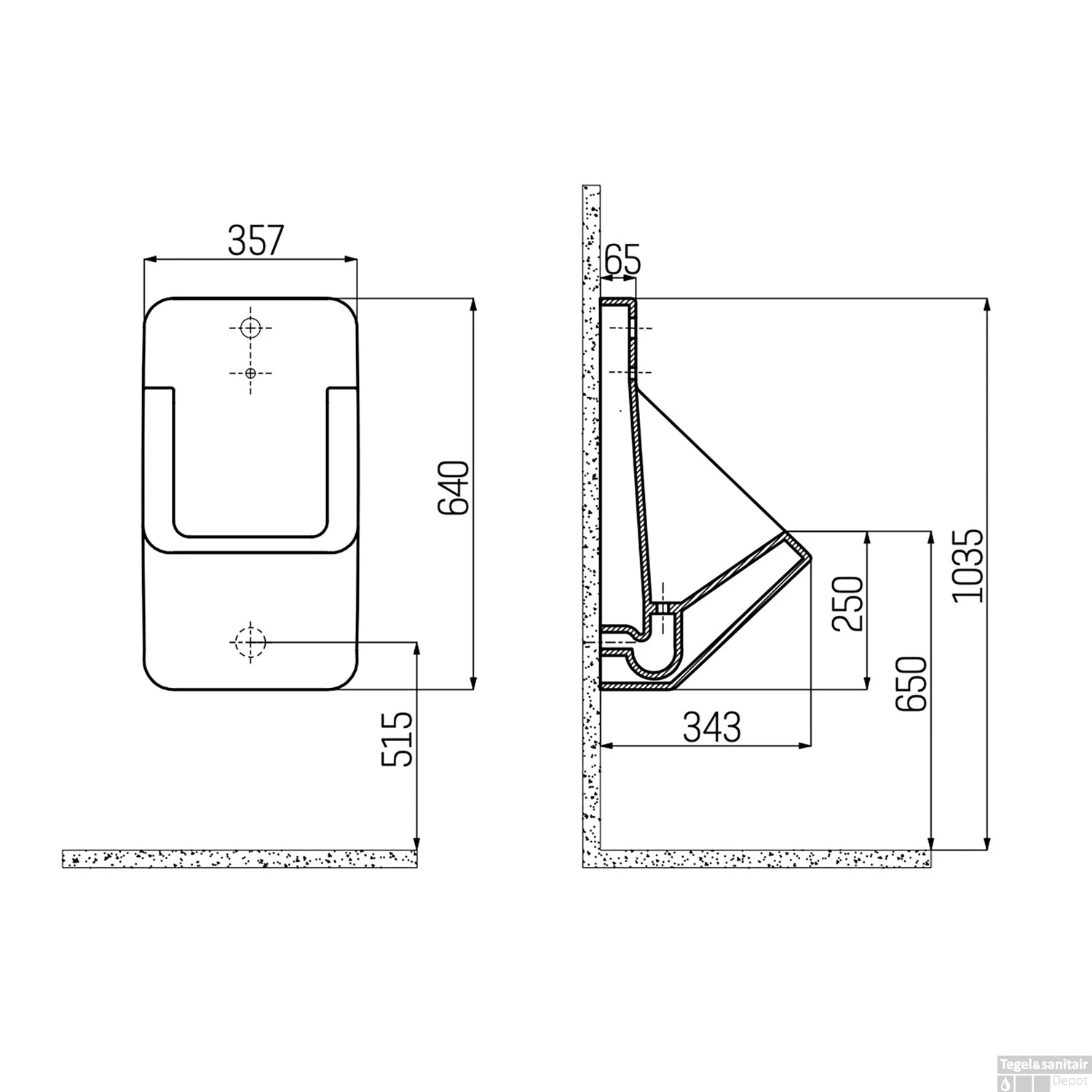 Urinoir Boss & Wessing Aloni 35,7x64 Cm Met Sensor Wit 2 Urinoir Boss & Wessing Aloni 35,7x64 Cm Met Sensor Wit - Afbeelding 2