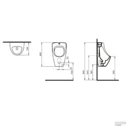 Thuis Badkamer -Thuis Badkamer urinoir bws bocchi met bovenaansluiting mat zwart tech