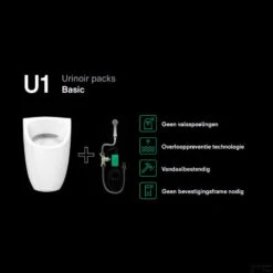 Urinoir Ipee U1 Edge Keramiek Instelbaar Spoelvolume Achterinlaat 58x37x35 Cm Wit -Thuis Badkamer urinoir ipee u1 edge keramiek instelbaar spoelvolume achterinlaat wit detail