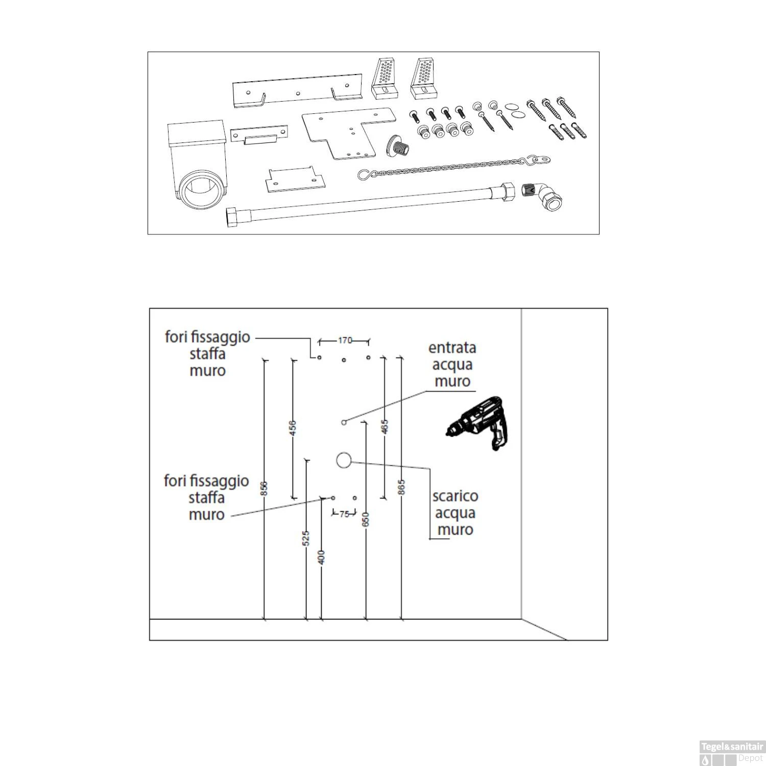 Urinoir Set Salenzi Hung Achterinlaat Mat Zwart Met TECE Drukplaat Elektronisch Adaptor 4 Urinoir Set Salenzi Hung Achterinlaat Mat Zwart Met TECE Drukplaat Elektronisch Adaptor - Afbeelding 4