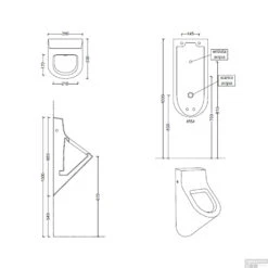 Urinoir Set Salenzi Hung Achterinlaat Mat Wit Met TECE Loop Drukplaat Kunststof -Thuis Badkamer urinoir salenzi mat wit tech 5