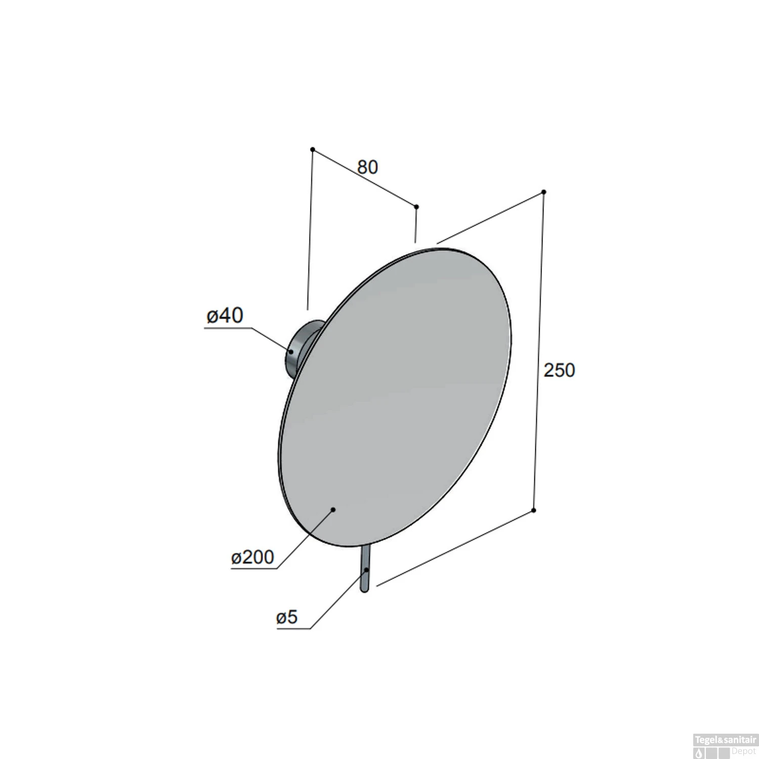 Vergrotingsspiegel Hotbath Cobber Wandmontage Draaibaar 20 Cm Verouderd IJzer - Afbeelding 2
