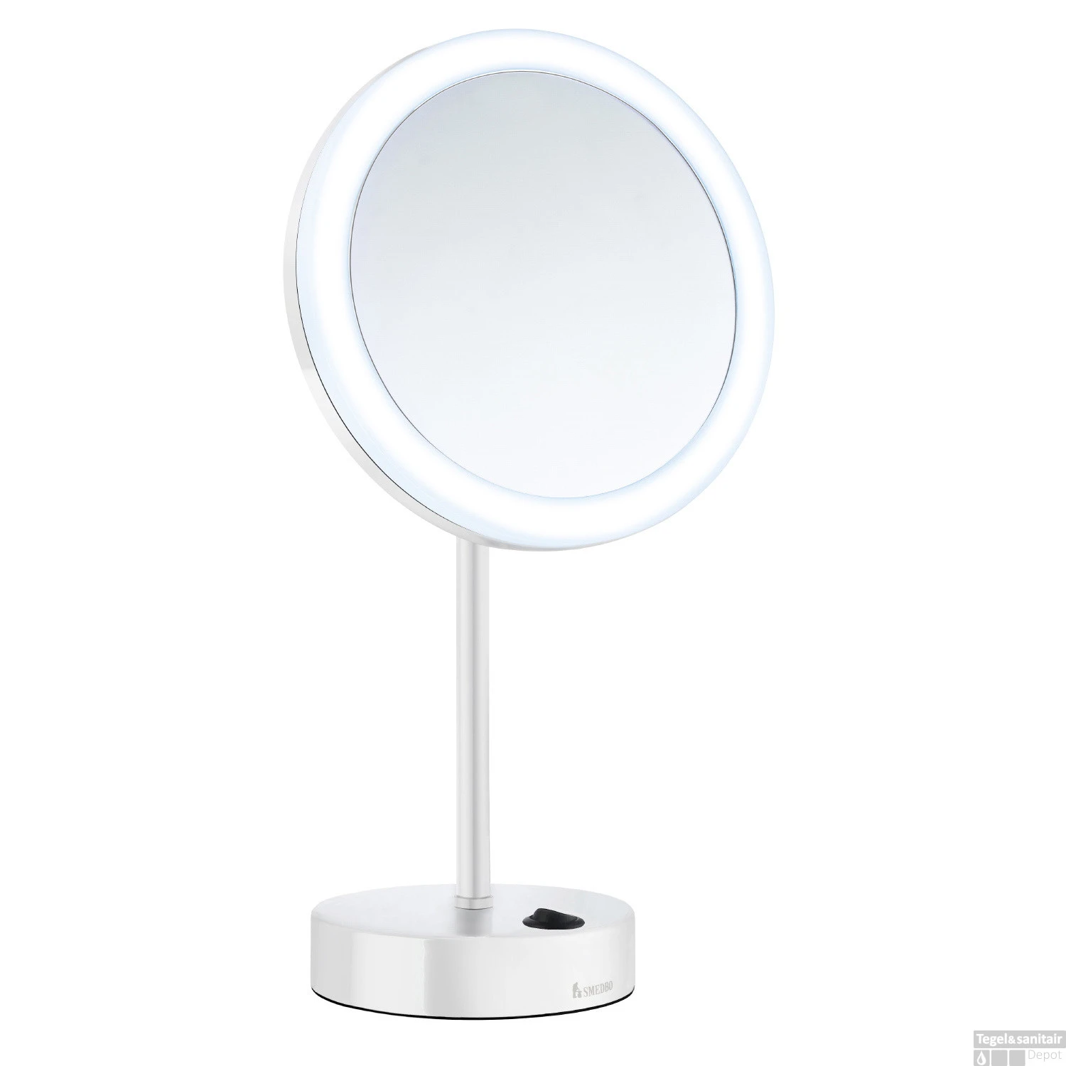 Vergrotingsspiegel Smedbo Outline Vrijstaand Met LED PMMA Dual Light Wit