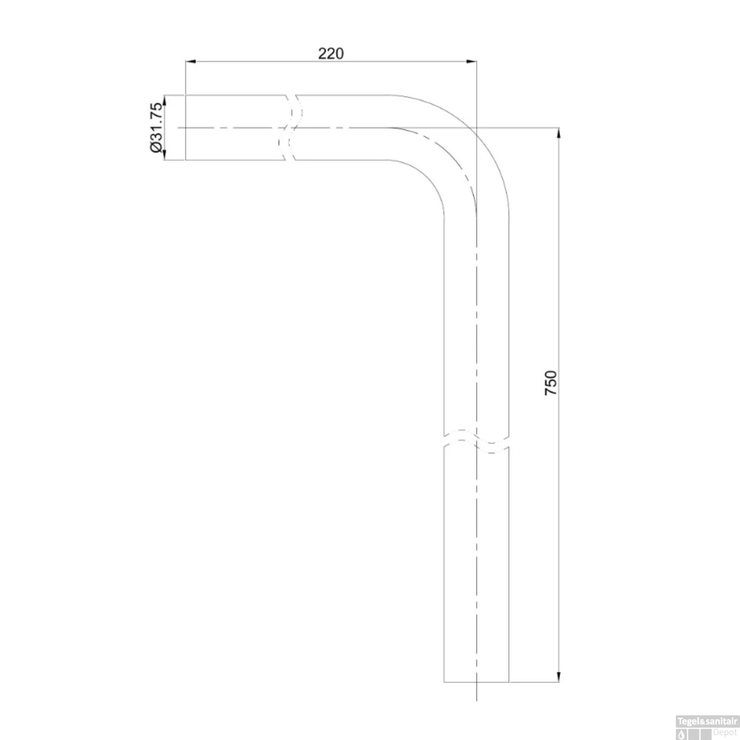 Vloerbuis Wiesbaden 75x22 Cm Geborsteld Koper 2 Vloerbuis Wiesbaden 75x22 Cm Geborsteld Koper - Afbeelding 2