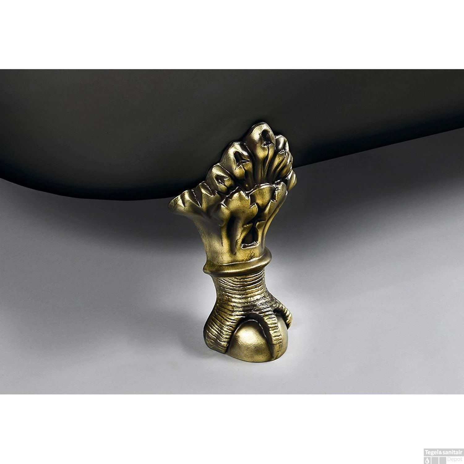 Vrijstaand Bad Sapho Regata 175x85x61 Cm Wit / Zwart Met Leeuwenpoten Brons - Afbeelding 5