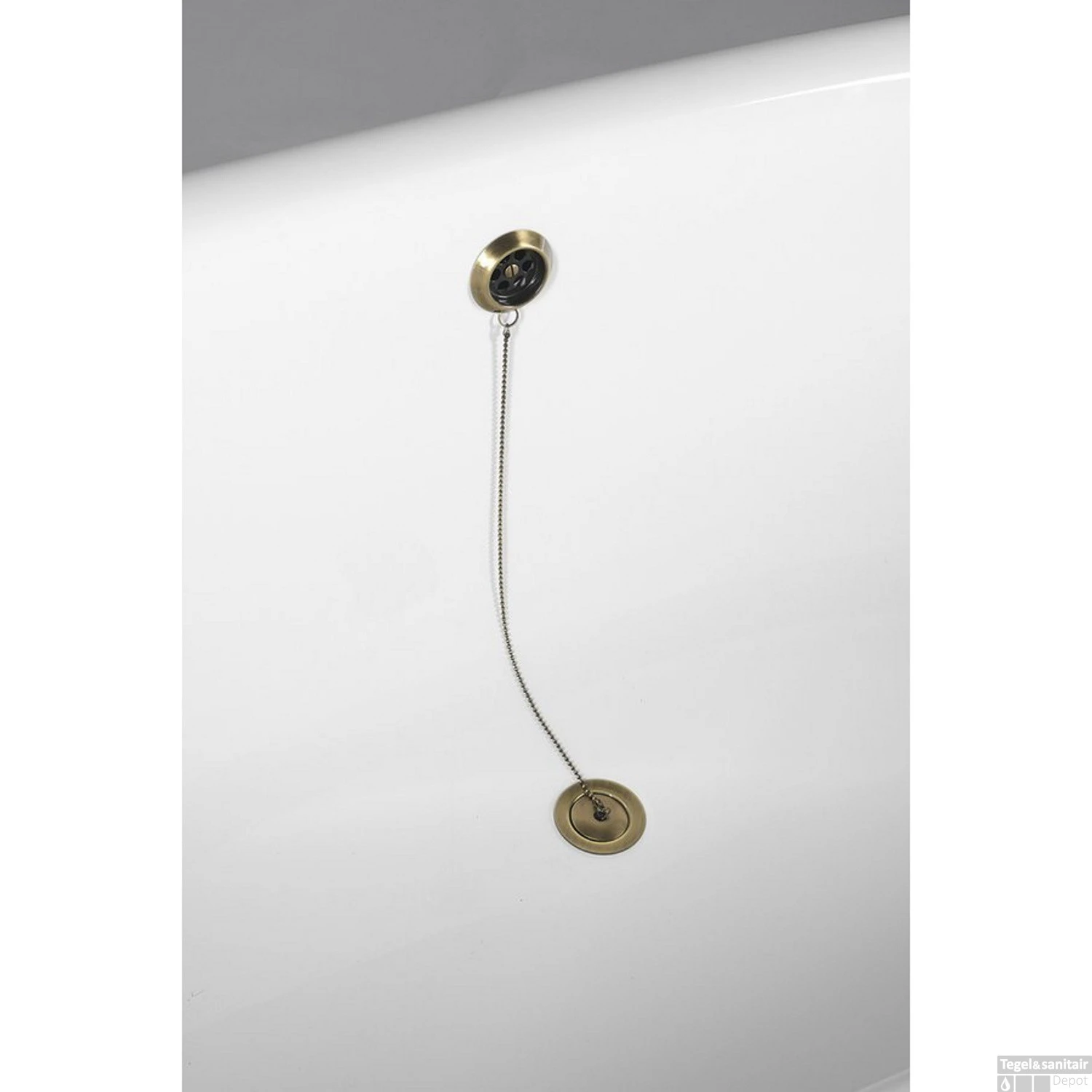 Vrijstaand Bad Sapho Regata 175x85x61 Cm Wit / Zwart Met Leeuwenpoten Brons - Afbeelding 4