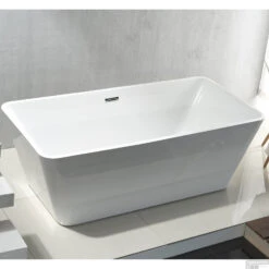 BWS Vrijstaand Ligbad | Boss & Wessing Quadro | Acryl | 180x80x60cm | Met Waste | Hoogglans Wit