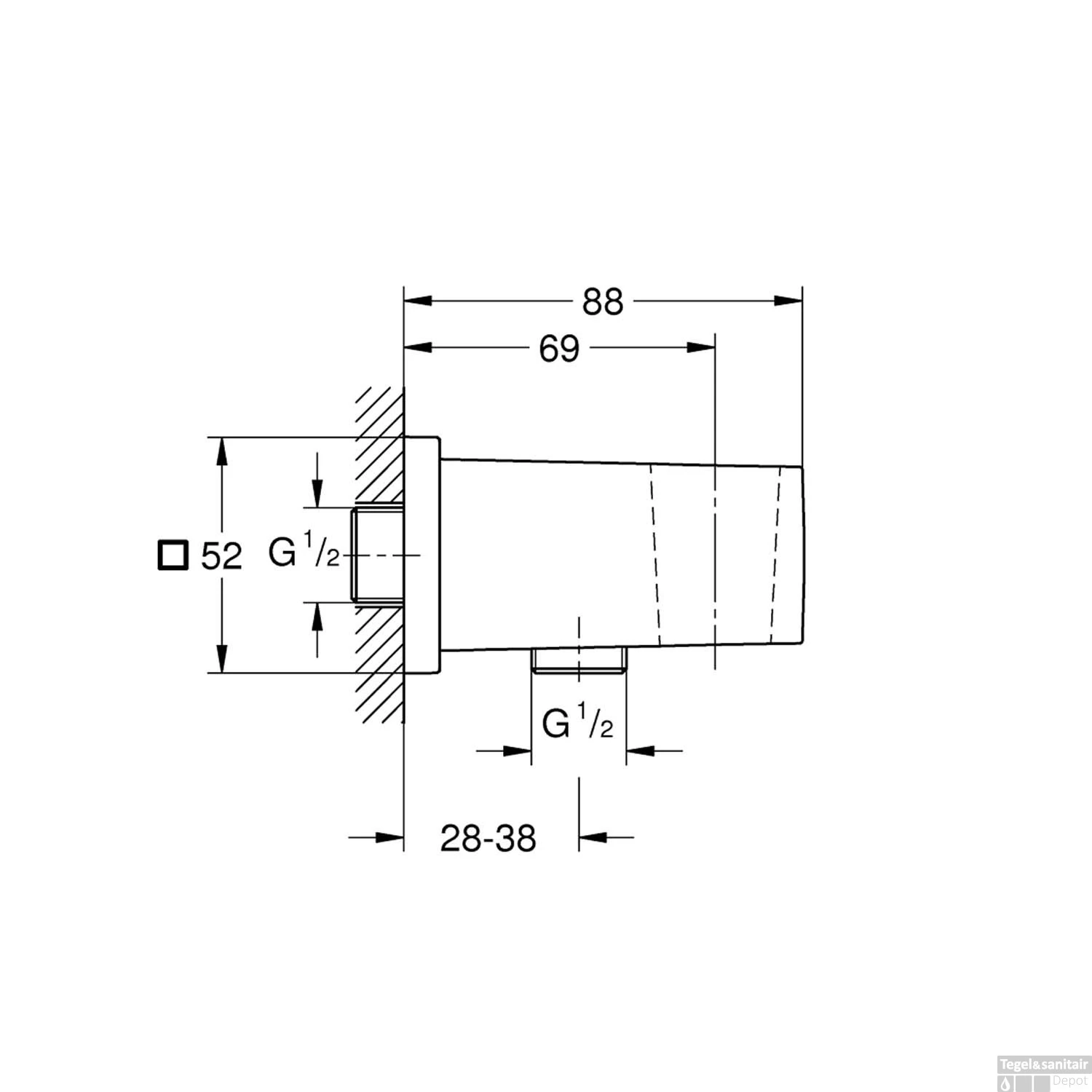 Wandaansluitbocht Grohe Euphoria Cube Cool Sunrise Geborsteld 3 Wandaansluitbocht Grohe Euphoria Cube Cool Sunrise Geborsteld - Afbeelding 3