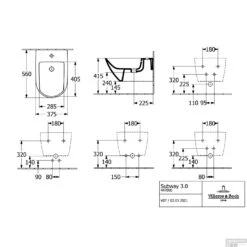 Wandbidet Villeroy & Boch Subway 3.0 CeramicPlus 56x37.5x27cm Wit Alpin -Thuis Badkamer wandbidet villeroy boch subway 3.0 ceramicplus 56x37.5x27cm wit alpin tech