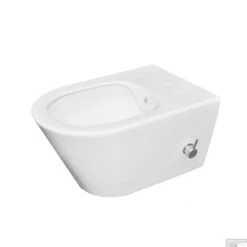 Wandcloset Boss & Wessing Randloos Met Ingebouwde Bidetkraan 53 Cm MW/KD Mat Wit