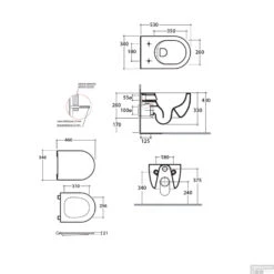 Wandcloset Boss & Wessing Turbo Rimless 53x34cm Mat Zwart (met Softclose Zitting) -Thuis Badkamer wandcloset luca sanitair futuro flush rimless 53x34cm wit softclose zitting tech 2
