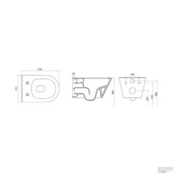 Wandcloset Wiesbaden Luxe Rimless 53 Cm Inclusief Bidet-functie Mat Zwart -Thuis Badkamer wandcloset luxe rimless 53 cm inclusief bidet functie mat zwart tech