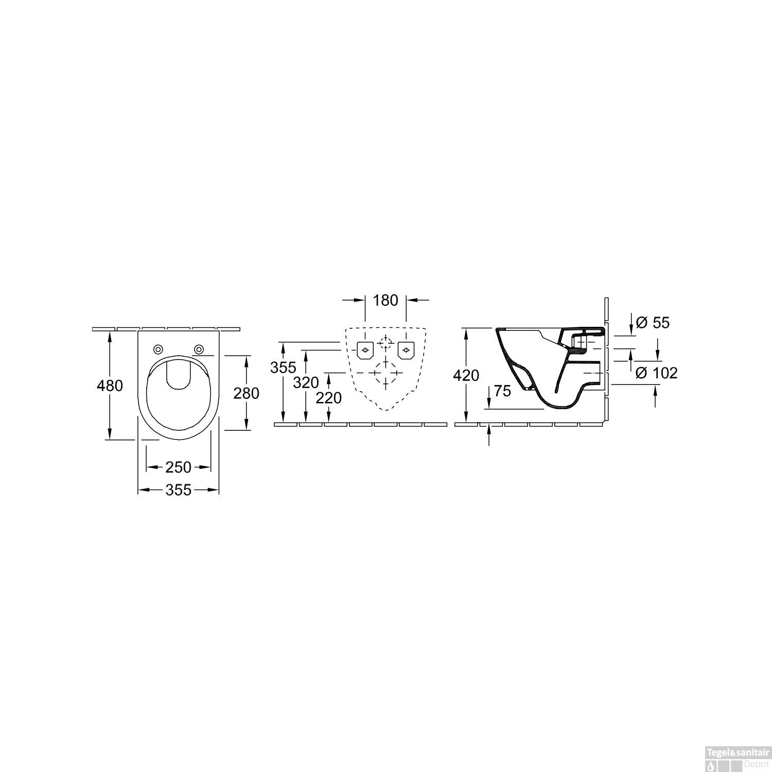 Villeroy & Boch Subway 2.0 Wandcloset Directflush Compact 35,5x48 Ceramicplus Wit - Afbeelding 3