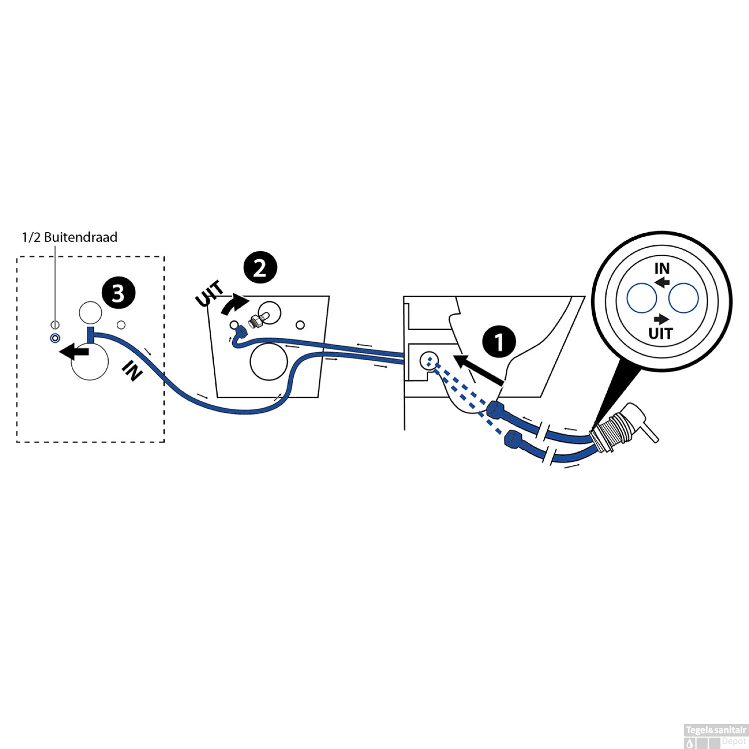 Wandcloset Wiesbaden Luxe Rimless 53 Cm Inclusief Bidet-functie Mat Zwart - Afbeelding 3