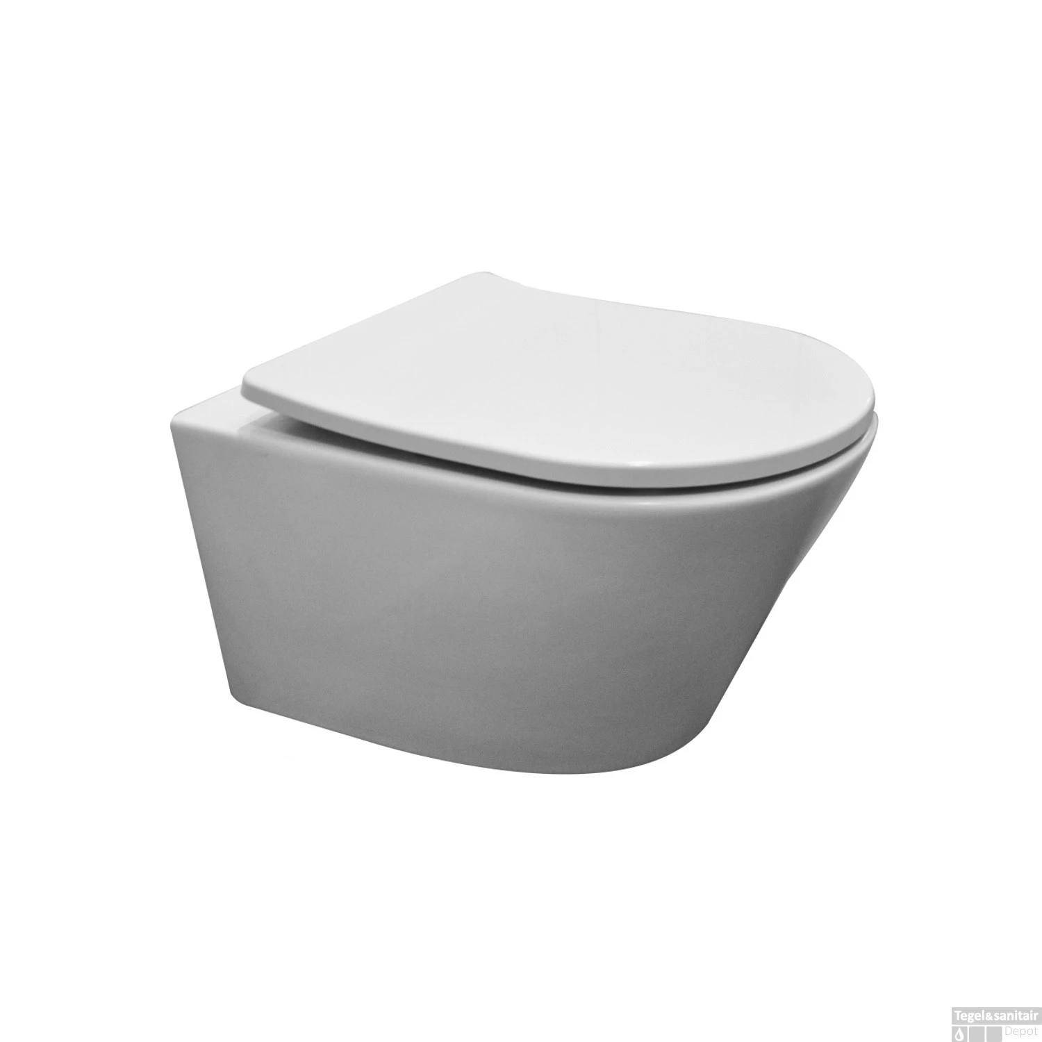 Wandcloset Wiesbaden Vesta Diepspoel Rimless Mat Wit ( Incl. Flatline Zitting Mat Wit) - Afbeelding 2