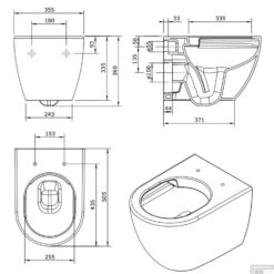 Wandtoilet Sanindusa Sanibold Rimfree Keramiek Mat Wit -Thuis Badkamer wandtoilet sanindusa sanibold rimfree keramiek mat wit tech
