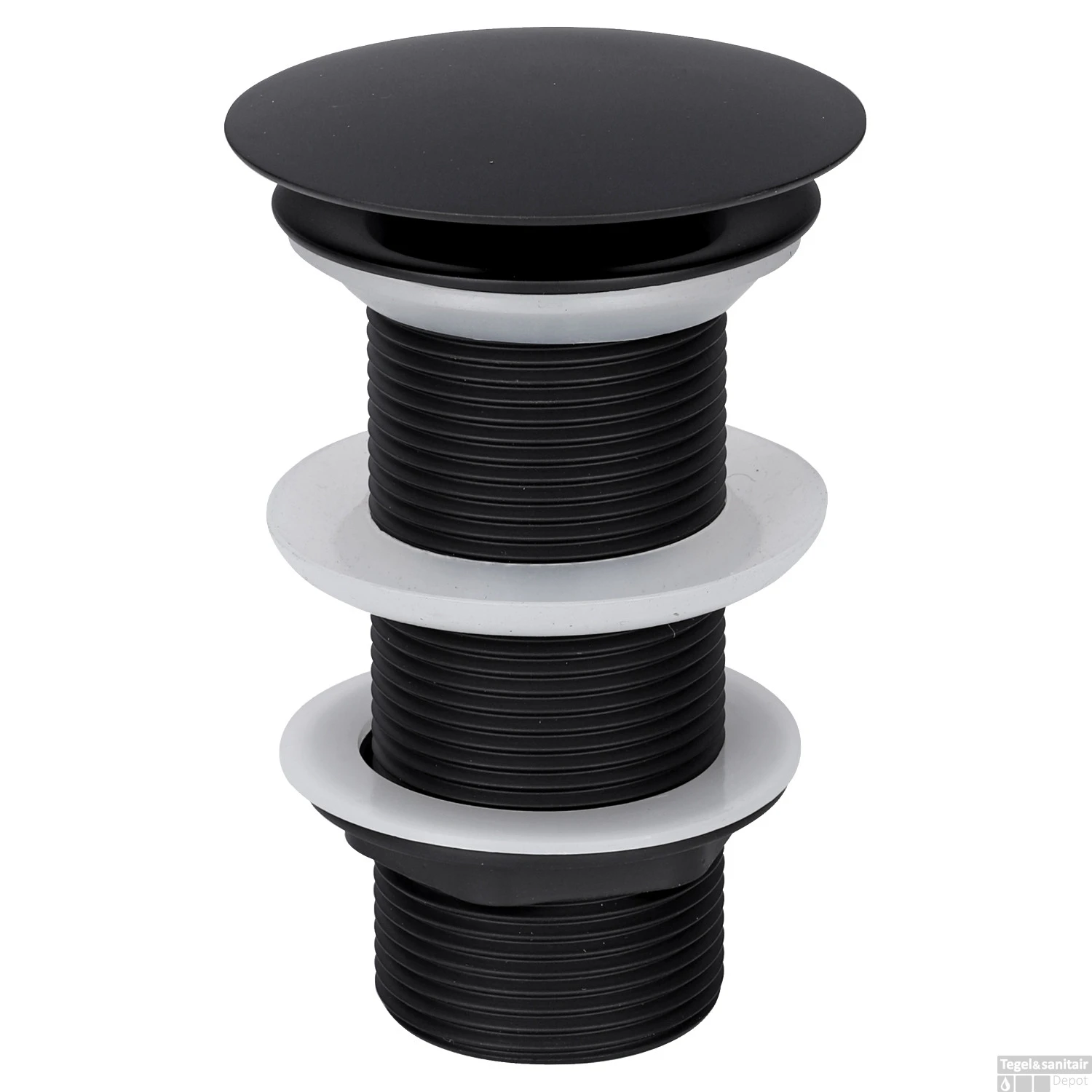 Wastafel Afvoerplug Differnz Always Open 10 Cm Mat Zwart