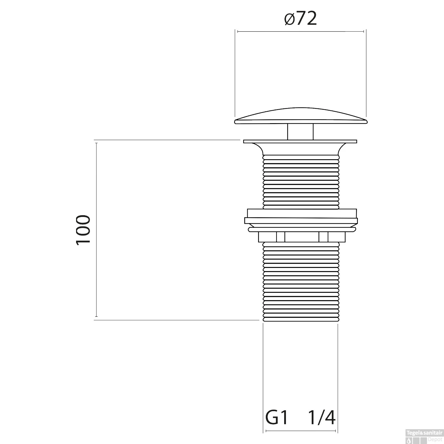 Wastafel Afvoerplug Differnz Always Open 10 Cm Wit 2 Wastafel Afvoerplug Differnz Always Open 10 Cm Wit - Afbeelding 2