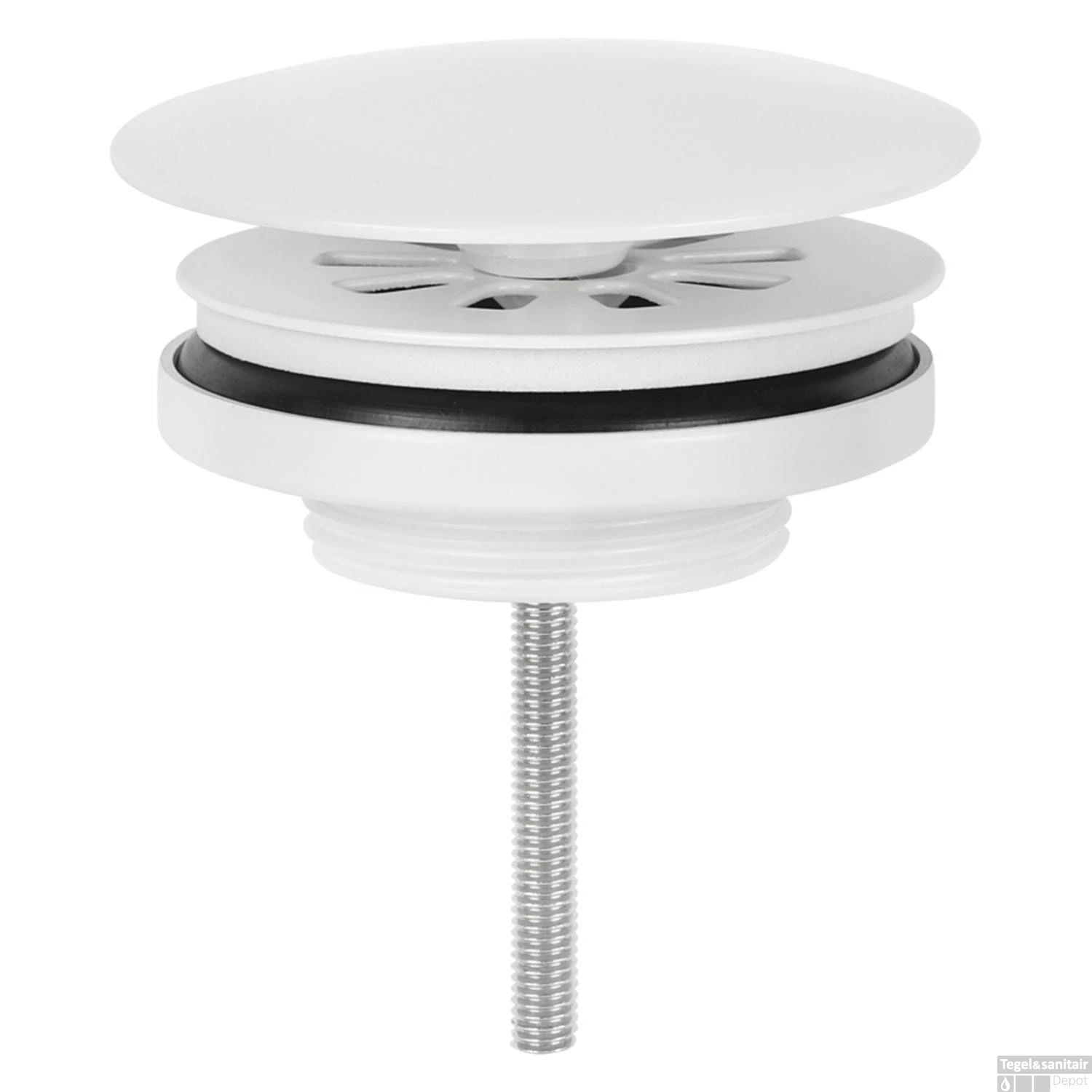 Wastafel Afvoerplug Differnz Always Open 10 Cm Mat Wit