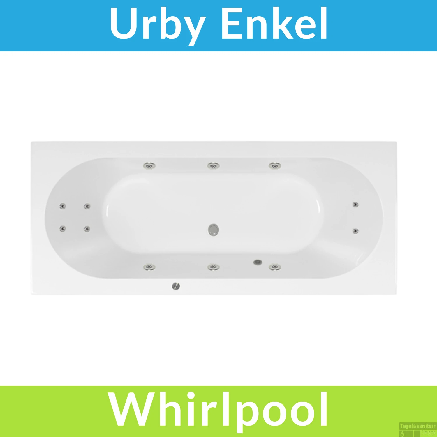 Whirlpool Boss & Wessing Urby Jetline 170x75 Cm Enkel Systeem Geborsteld RVS 1 Whirlpool Boss & Wessing Urby Jetline 170x75 Cm Enkel Systeem Geborsteld RVS