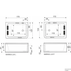 Whirlpool Kerra Marika 170x124x57 Cm Rechts 2 Persoons -Thuis Badkamer whirlpool kerra marika 170x124x57 cm rechts tech