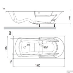 Whirlpoolbad Allibert Moovance Essentia 180x80x53 Cm Incl. Poten Wit -Thuis Badkamer whirlpoolbad allibert moovance essentia 180x80x53 cm incl. poten tec 1