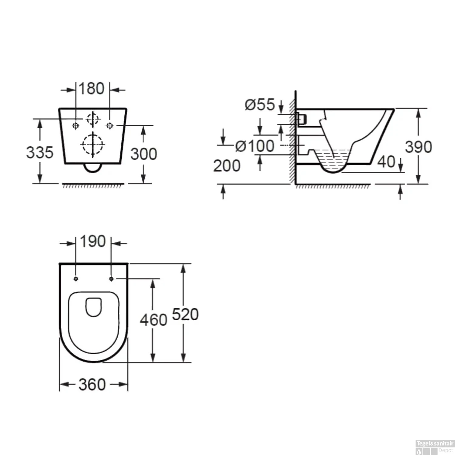 Geberit UP320 Toiletset Set45 Wiesbaden Vesta Rimless Mat Zwart Met Matzwarte Drukplaat 7 Geberit UP320 Toiletset Set45 Wiesbaden Vesta Rimless Mat Zwart Met Matzwarte Drukplaat - Afbeelding 7