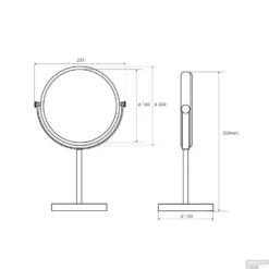 Vrijstaande Kaptafel Spiegel Sapho Rond 20 Cm Chroom -Thuis Badkamer xp010 vrijstaande kaptafel spiegel sapho rond 20 cm chroom 2