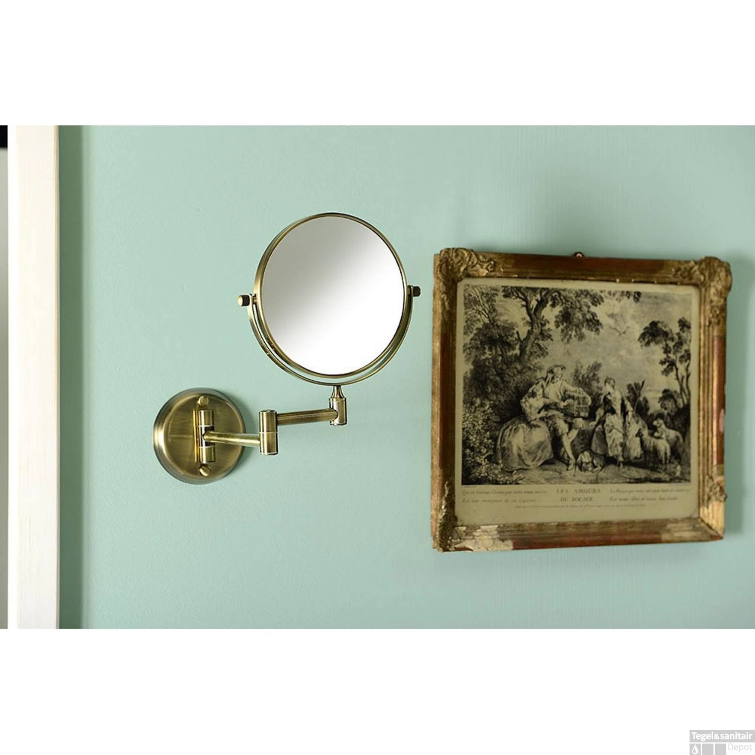 Make-up / Scheerspiegel Sapho Wandmontage Rond 15 Cm Brons 3 Make-up / Scheerspiegel Sapho Wandmontage Rond 15 Cm Brons - Afbeelding 3