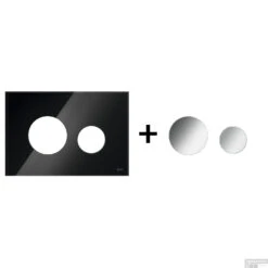 Drukplaat Front En Toetsen TECE Loop Voor WC-Bediening Glas Zwart -Thuis Badkamer zwart glanzendchroom