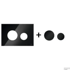 Drukplaat Front En Toetsen TECE Loop Voor WC-Bediening Glas Zwart -Thuis Badkamer zwart zwart